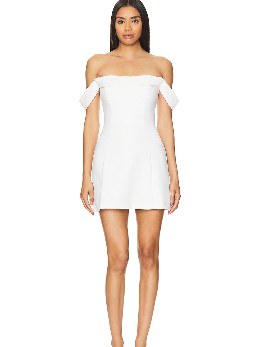 Amanda Uprichard White Off-Shoulder Mini Dress